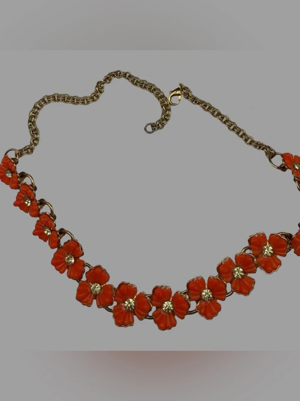 Vintage Thermoset Floral Necklace - 16